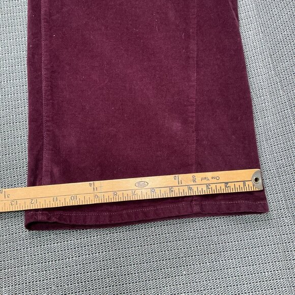 Time And Tru Womens Size 20 Burgundy Wine  High Rise Wide Leg Velvet Pants - Picture 9 of 12